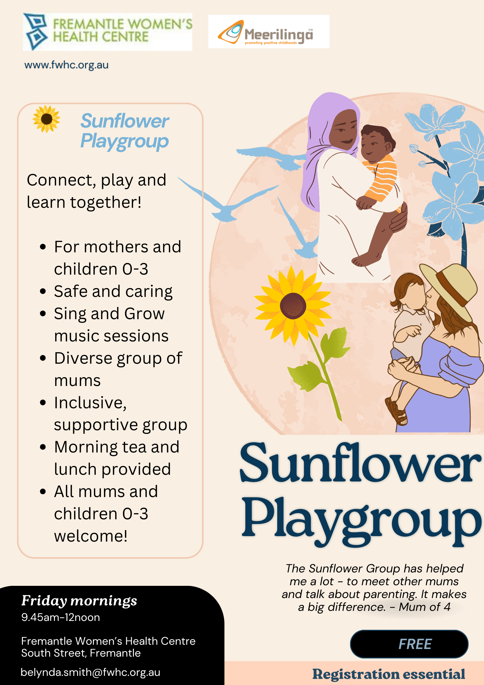 Sunflower Playgroup Fremantle Women's Health Centre