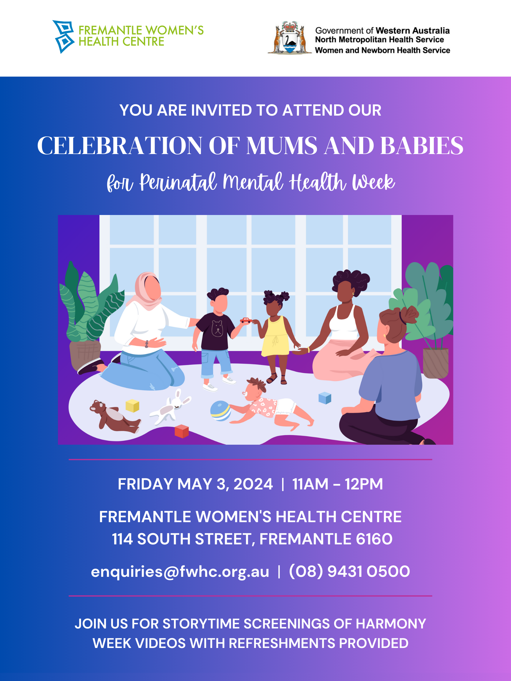 Celebrate Mums & Babies Perinatal Mental Health Week Fremantle